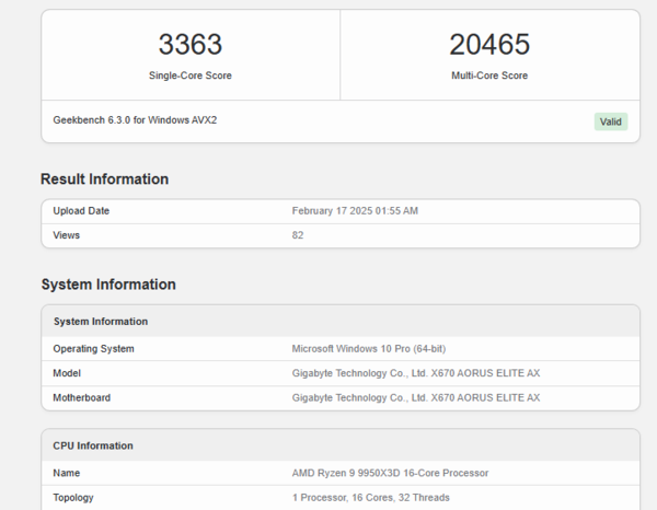 AMD Ryzen 9 9950X3D跑分出炉：单核提升明显