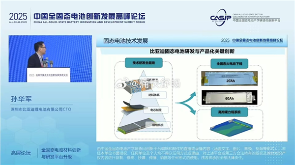 比亚迪：2027年全固态电池批量装车 2030年大规模量产